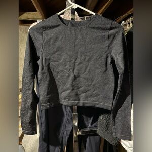 All in Motion Black Sparkle Long Sleeve Tee